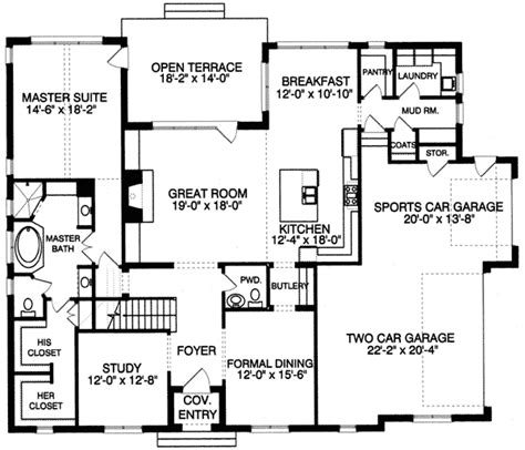 European House Plan With 2 Story Great Room 9383el Architectural