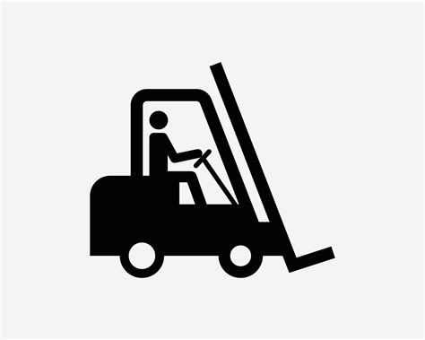 Forklift Icon Fork Lift Delivery Loading Loader Truck Hoist Black White