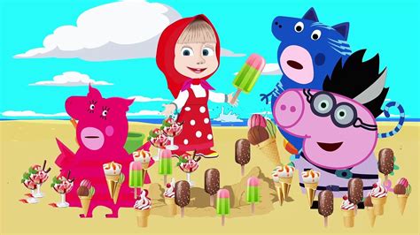 Masha And The Bear Cry At Beach When Lost Her Ice Cream Dailymotion Video