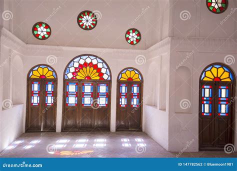 Isfahan Province Kashan Iran April 30 2019 Wooden Doors With Colorful