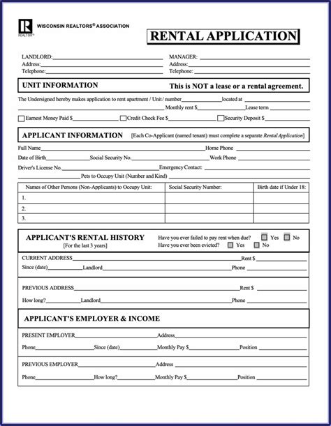 Ontario Landlord Rental Application Form Template 2 Resume Examples