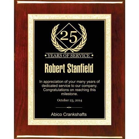Years Of Service Plaque Classic Achievements Inc
