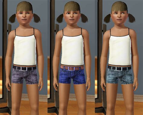 Mod The Sims Girls Denim Shorts Child