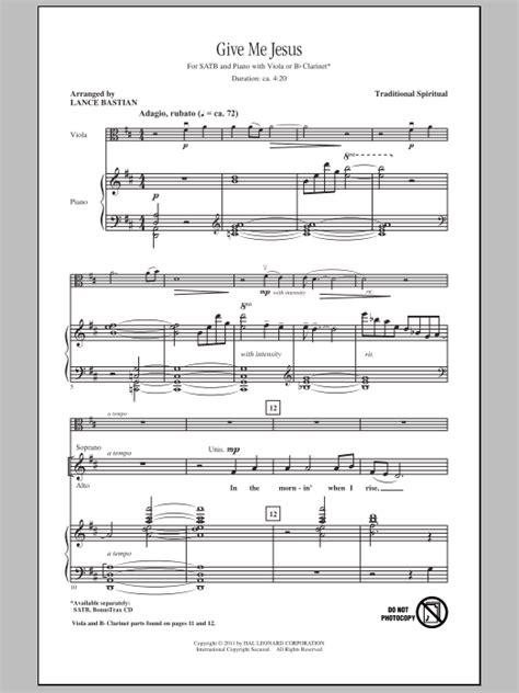 Give Me Jesus Sheet Music Lance Bastian Satb Choir