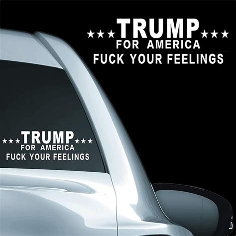 Shmbada 2 Pcs Donald Trump 2020 For America Fuck Your Feelings Vinyl Stickers