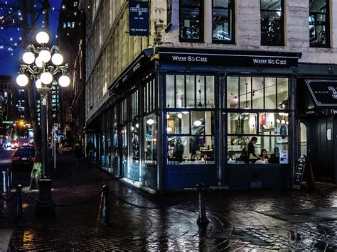Water St Cafe At Night Photograph By Bj Clayden Fine Art America