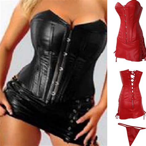 red leather corset plus size body shapers black latex strapless bustiers sexy lingerie corset