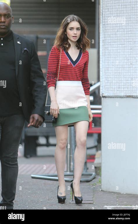 Lily Collins Outside ITV Studios Featuring Lily Collins Where London