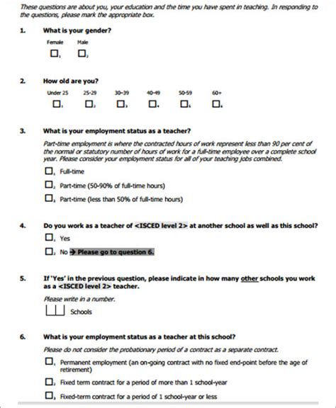 However, educational background might help a minister to survive. 2+ Education Questionnaire Examples - PDF | Examples