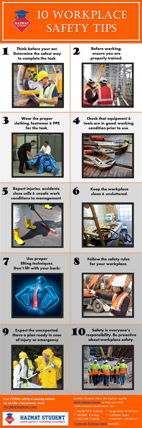 10 Workplace Safety Tips Infographic Hazmatstudent