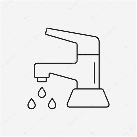 Icon Faucet Line Faucet Line Icon — Stock Vector © Vectorchef 79082574