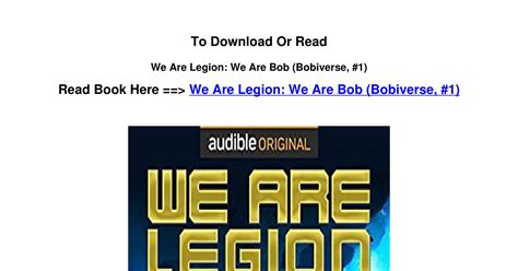 Download Epub We Are Legion We Are Bob Bobiverse 1 By Dennis E Taylor