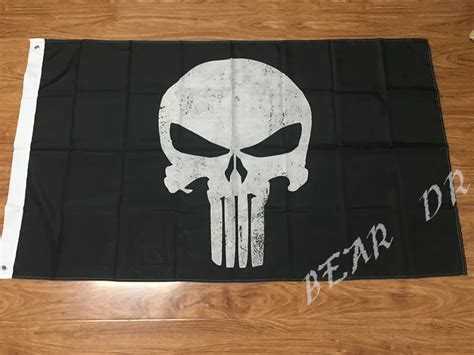 3x5ft Punisher Skull Flag Events Decorative Flag 90x150cm 100d
