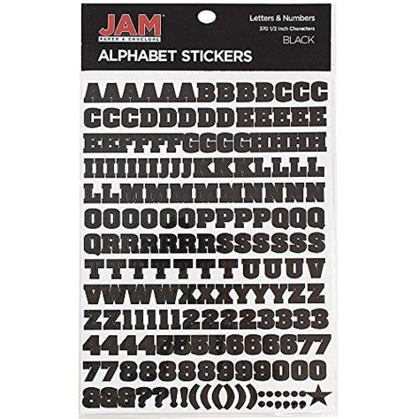 Jam Paper Self Adhesive Alphabet Letter Stickers Black Upper Case