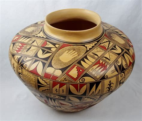Native American Hopi Poly Chrome Pottery Olla By Loretta Etsy