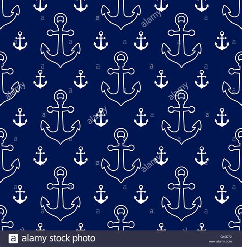 Download Vector Image Of Seamless Pattern Anchors Over Blue