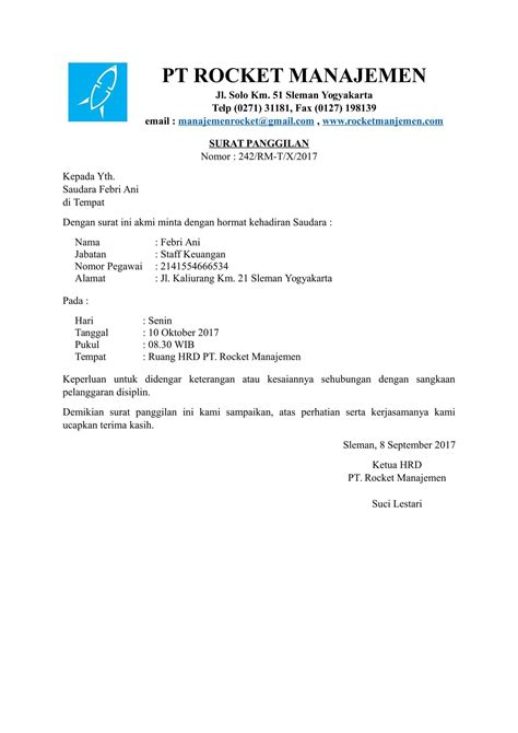 Documents similar to contoh surat panggilan temuduga n27. Download Contoh Surat Panggilan untuk Karyawan Mangkir