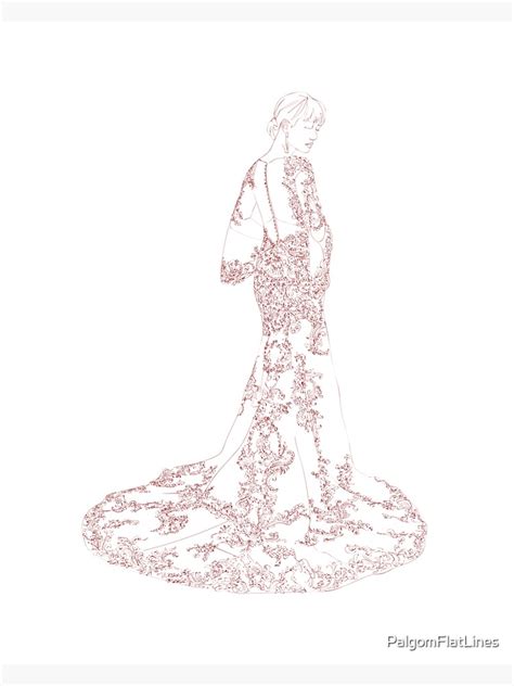 Lineart Drawing Wedding Dress Wedding Sticker For Sale By