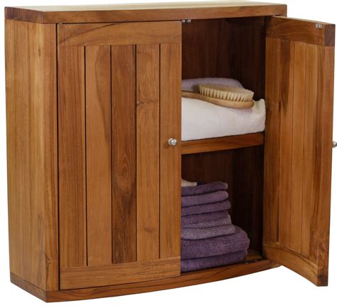 Teak Storage Cabinet Manada™ Wall Mounted Storage Cabinet With Front