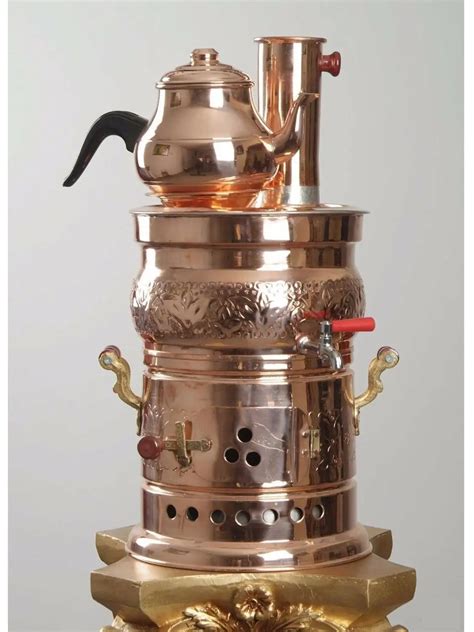 Turkish Arabic Copper Handcraft Wood Coal Samovar Handmade Camp Stove