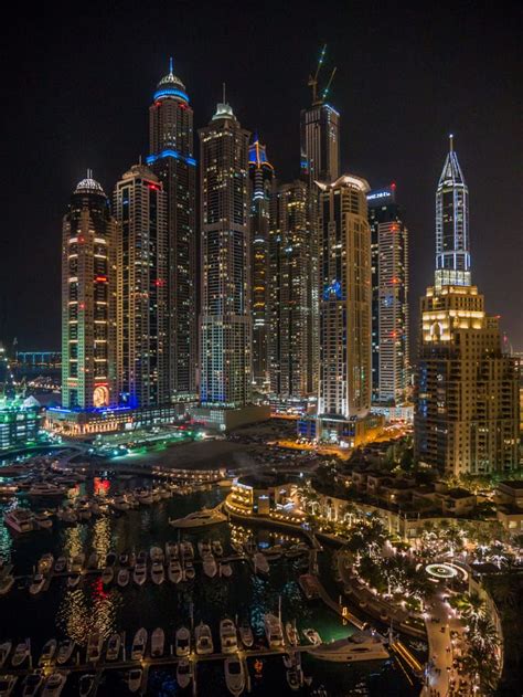 Dubai Marina At Night By Tonee Gee On 500px City Lights At Night