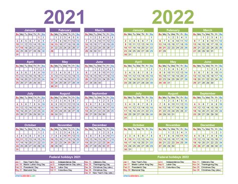 Printable Calendar 2021 And 2022 Free Letter Templates
