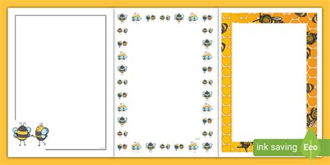 Free Simple Blank Bee Page Border Page Borders Twinkl