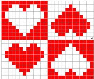 Marie • animal crossing • pixel art • fond noir. Quadrillage Pixel - Coeur 2 | Modèles à tricoter, Coeur ...