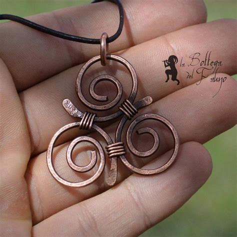 Celtic Triskelion Handmade Copper Pendant Etsy In 2020 Wire Jewelry