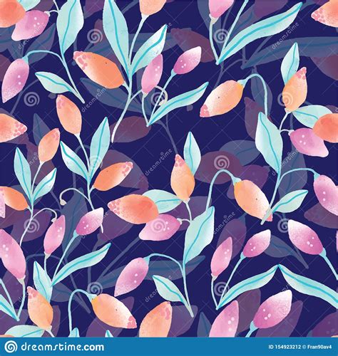 Flower Pattern Seamless Jungle Floral Abstract Vibrant Pretty Stock