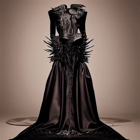 Shiny Black Dragon Wedding Gown Fashion Midjourney Openart