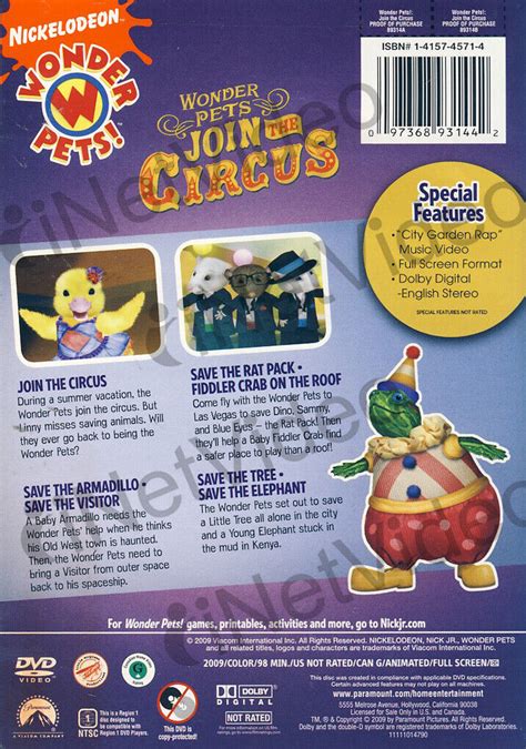 Wonder Pets Join The Circus New Dvd 97368931442 Ebay