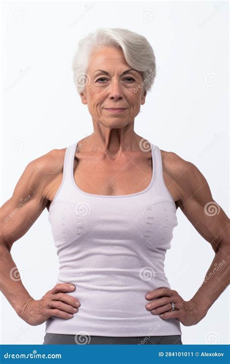 muscular elderly woman portrait strong and beautiful stock illustration illustration of