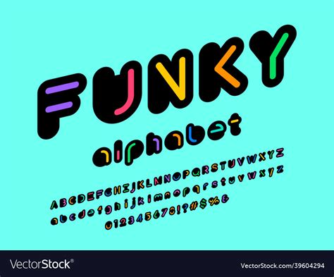 Funky Font Royalty Free Vector Image Vectorstock