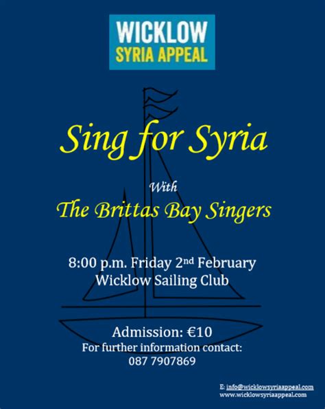Sing For Syria The Brittas Bay Singers Wicklow Syria Appeal