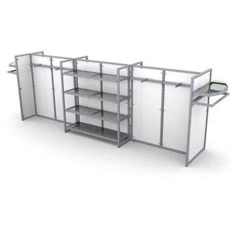 Stainless Steel Free Standing Unit Gondola Retail Display Shelves 4