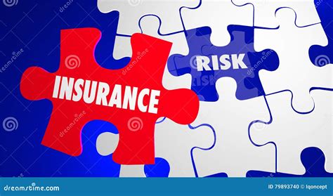 Insurance Vs Risk Security Safety Peace Mind Puzzle Stock Illustration