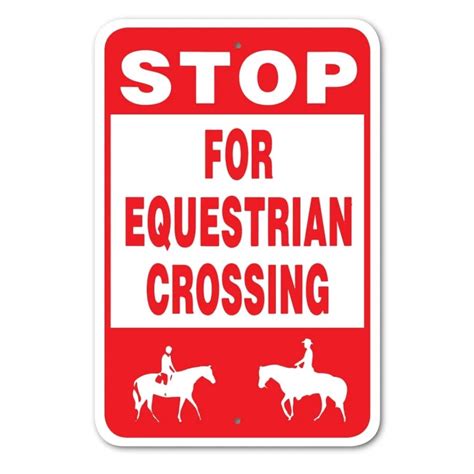 Sign Stop For Equestrian Crossing