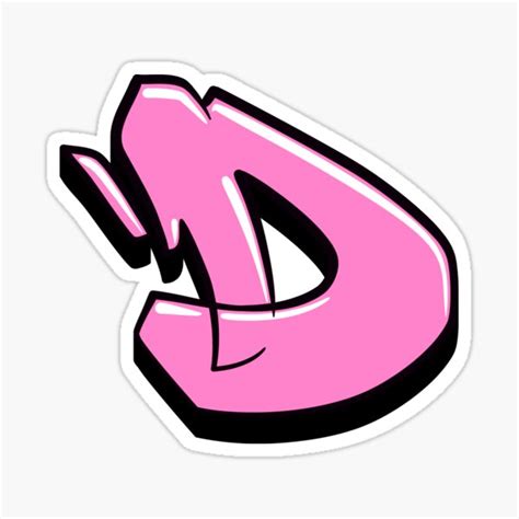 Graffiti Letter D Pink Sticker For Sale By Namegraffiti Redbubble
