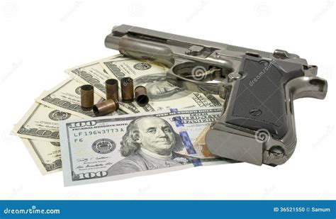 Gun And Money Stock Photo Image Of Dollar Danger Cash 36521550