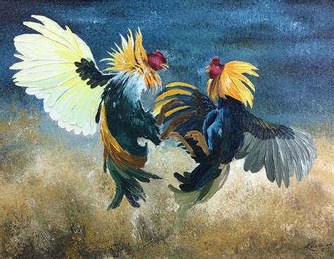 Buy Indian Rooster 5 Painting With Acrylic On Canvas By Kolusu