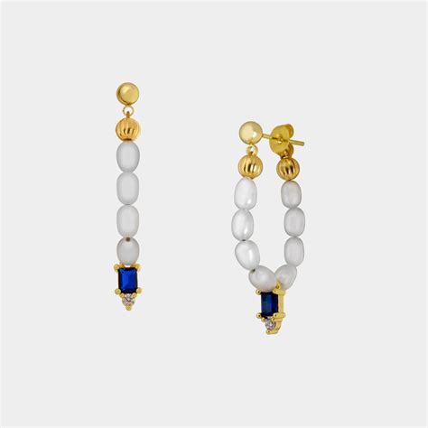 Aria Cz Pearl Earrings Sustainable And Ethical Jewelry In Nyc Siizu Sustainable Fashion