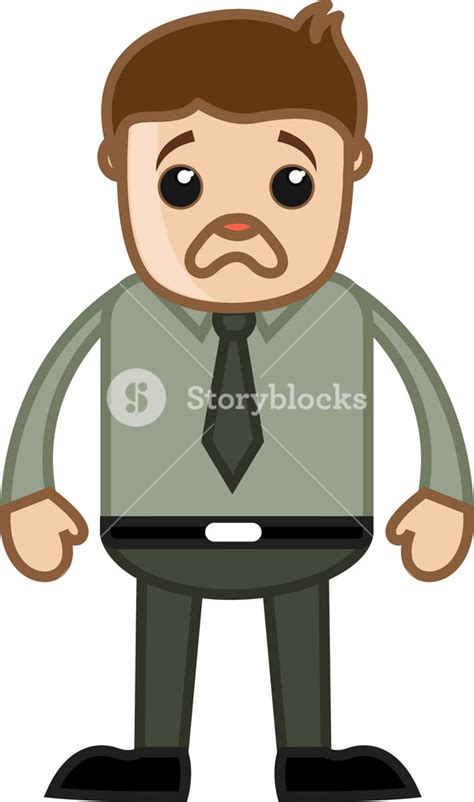 Very Sad Businessman Business Cartoon Character Vector Royalty Free