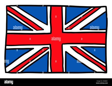 Uk Doodle Flag United Kingdom Sketch Vector Illustration Stock Vector