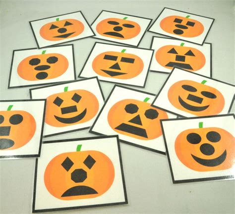 Jack O Lantern Shapes Printable Activity Halloween Activity Etsy