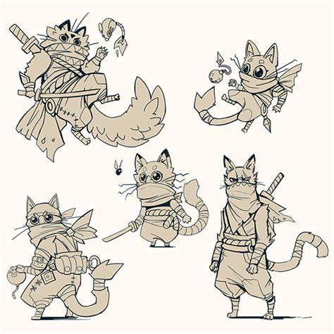 Character Design Challenge Ninja Cat 2019 On Behance