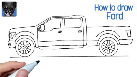 How To Draw A Ford F 150 Pickup Truck Easy Youtube