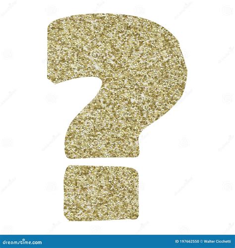 Question Mark Gold Glitter On White Background Stock Photo Image Of