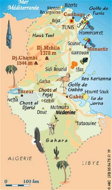 Infos Sur Carte De Tunisie Touristique Vacances Arts Guides Voyages