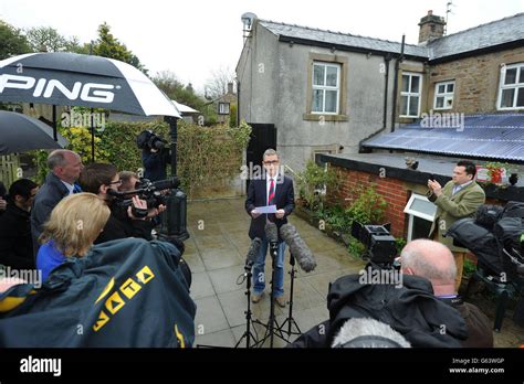 Deputy House Speaker Nigel Evans Gives A Press Statement At His Home In Pendleton Lancashire